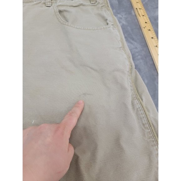 Levis Shorts Mens 38 Beige Vintage Silvertab‎ Canvas Work Wear - Picture 4 of 6